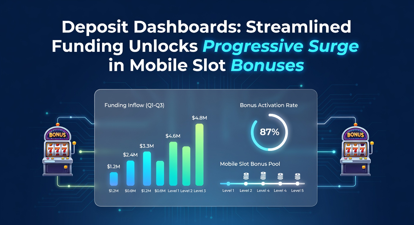 Modern mobile slot app showing a sleek deposit dashboard with quick-funding options and glowing progressive jackpot meters