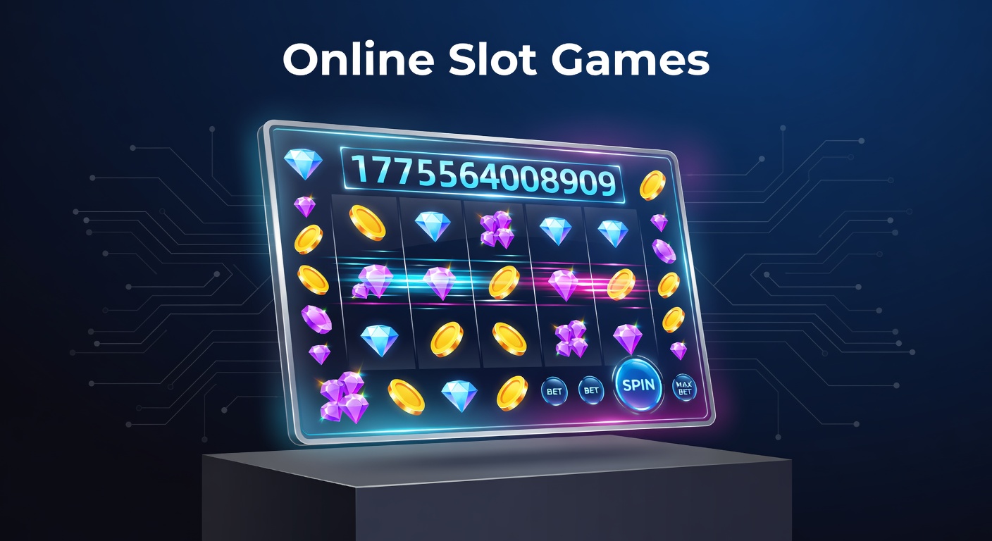 Vibrant online slot reels displaying colorful symbols, jackpots, and bonus features on a digital screen