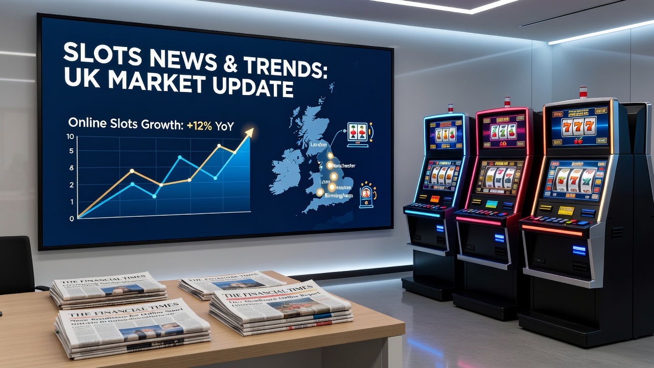 Digital slots interface displaying popular games amid shadowy online casino warnings, highlighting risks for UK players