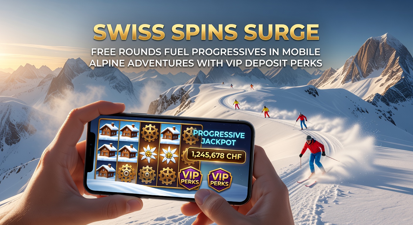 Vibrant mobile slot screen displaying Swiss alpine scenery with spinning reels and progressive jackpot counters climbing high amid free spin activations